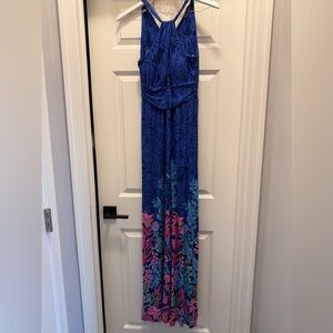 Lilly Orla Maxi Dress in  In Aegean Navy Calypso Coast, XS